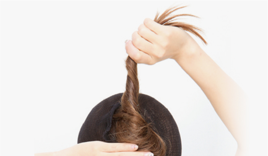 地毛が長い人がコンパクトにまとめる方法　ステップ2