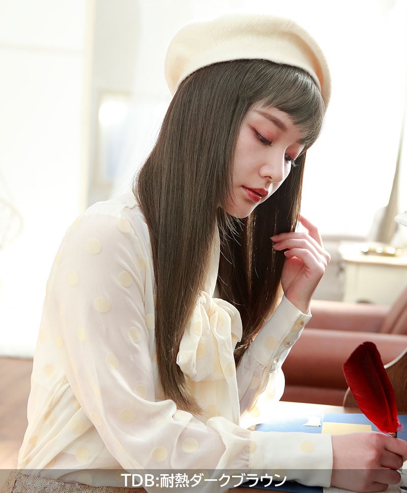 ふんわり総手植え前髪ウィッグ【フルバング】FX-100 TDB:耐熱ダークブラウン　モデル着用画像