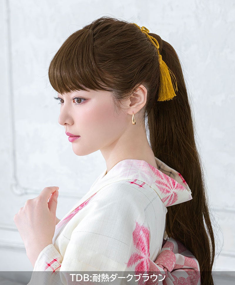 ふんわり総手植え前髪ウィッグ【フルバング】FX-100 TDB:耐熱ダークブラウン　モデル着用画像