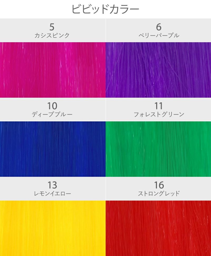【セルフでできる!】10秒カラーメッシュ【EX-100】カラーチャート　ビビッドカラー　ヴィヴィッド