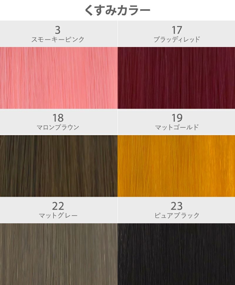 【セルフでできる!】10秒カラーメッシュ【EX-100】カラーチャート　くすみカラー1
