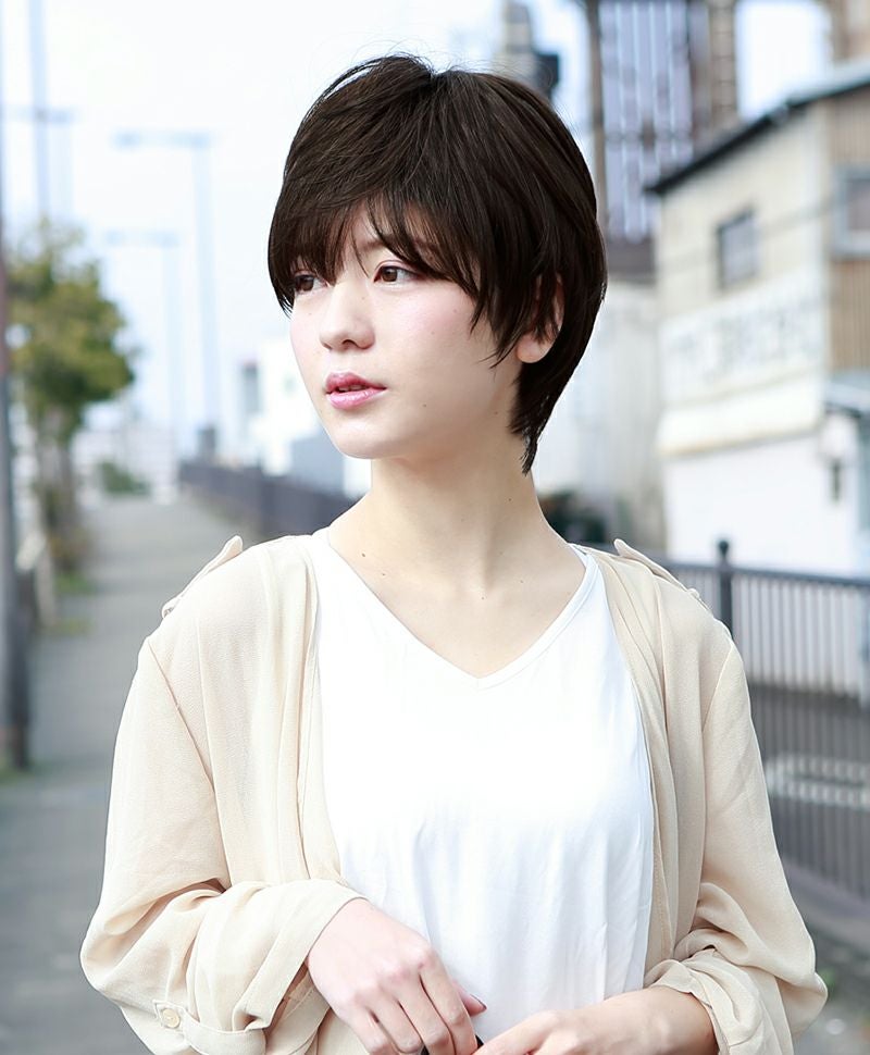 帽子ウィッグ（リラックス）【ショート】品番BO-01耐熱 カラーTCK耐熱ショコラブラック8