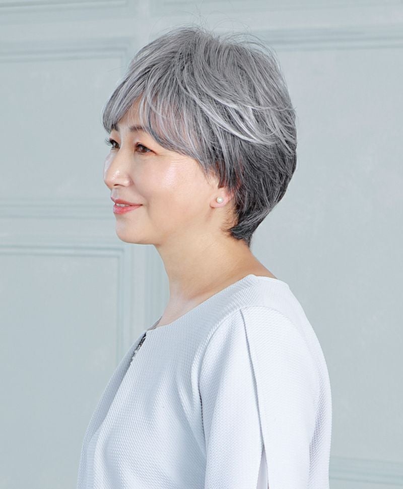 帽子ウィッグ（リラックス帽子ウィッグ（リラックス）【ショート】品番BO-01耐熱 カラーTGH耐熱グレイヘア2