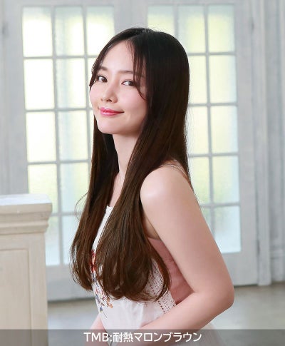 めちゃ楽エクステ【ヴァージンストレート】 品番TX-25耐熱 毛先ワンカールのニュアンスストレートウィッグ 着用イメージ4