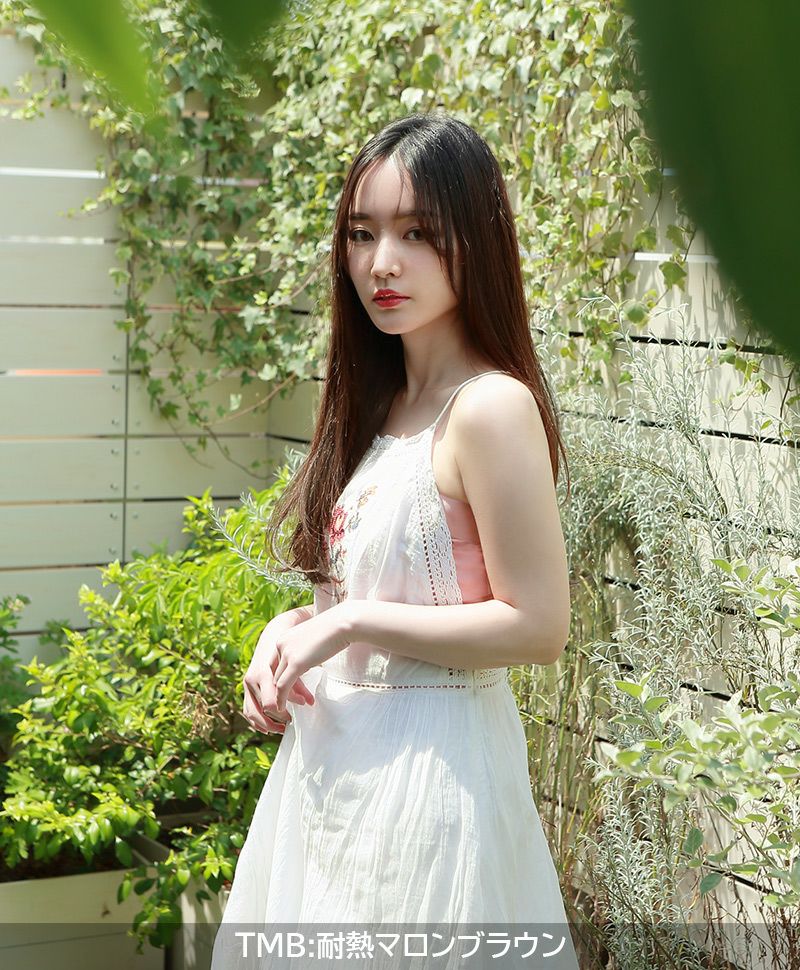 めちゃ楽エクステ【ヴァージンストレート】 品番TX-25耐熱 毛先ワンカールのニュアンスストレートウィッグ 着用イメージ14