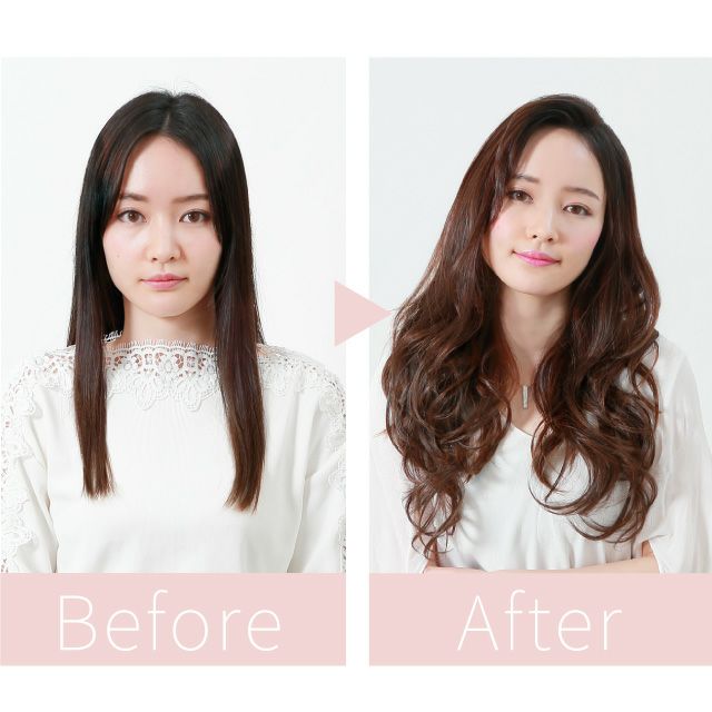 めちゃ楽エクステ【リラックスカール】TX-26 モデル着用ビフォーアフター