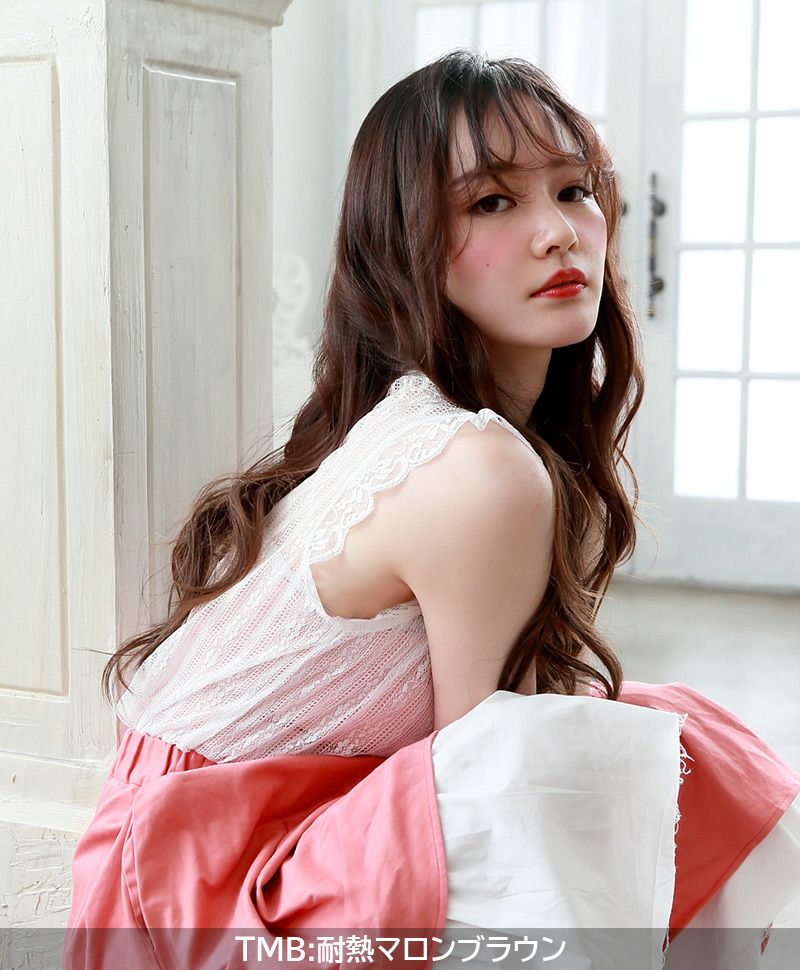 【セルフでできる】めちゃ楽エクステ【ナチュゆるカール】TX-27耐熱 抜け感のある柔らかなゆるめカール 着用イメージ8 カラー TMB:耐熱マロンブラウン