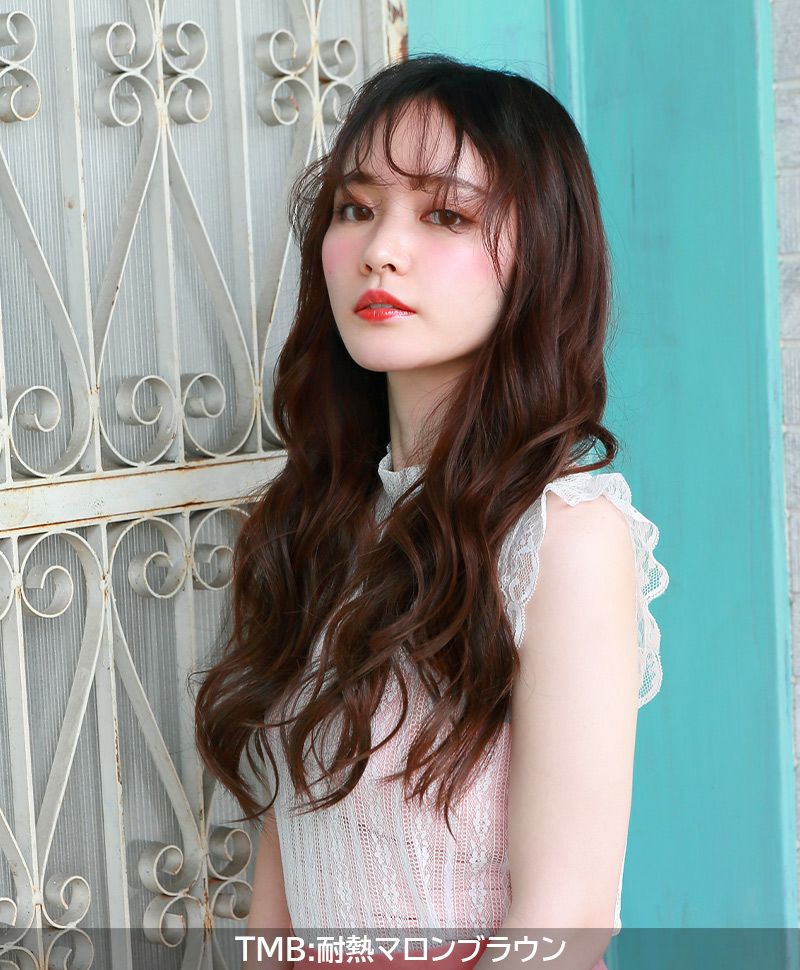 【セルフでできる】めちゃ楽エクステ【ナチュゆるカール】TX-27耐熱 抜け感のある柔らかなゆるめカール 着用イメージ10 カラー TMB:耐熱マロンブラウン