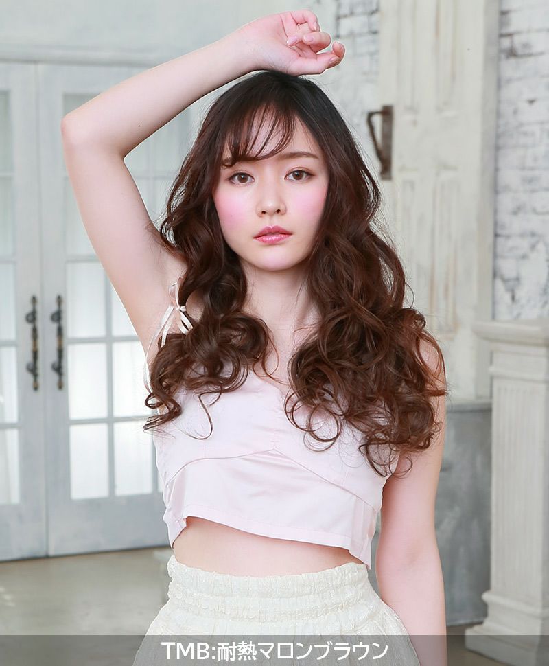 【セルフでできる】めちゃ楽エクステ【乙女巻き】TX-28 着用イメージ2 カラー TMB：耐熱マロンブラウン 華やかなS字のしっかりカール