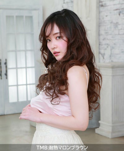 【セルフでできる】めちゃ楽エクステ【乙女巻き】TX-28 着用イメージ3 カラー TMB：耐熱マロンブラウン 華やかなS字のしっかりカール