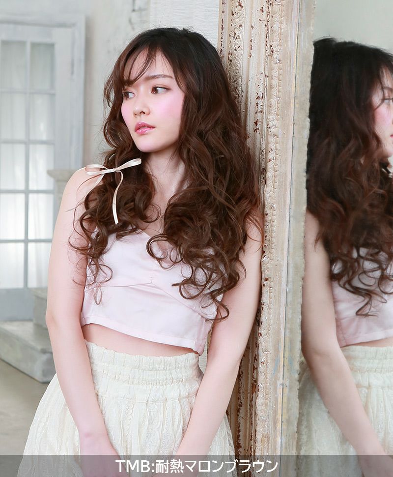 【セルフでできる】めちゃ楽エクステ【乙女巻き】TX-28 着用イメージ7 カラー TMB：耐熱マロンブラウン 華やかなS字のしっかりカール