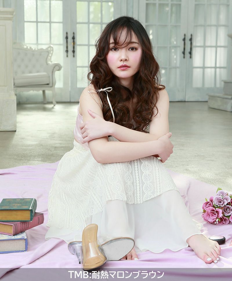 【セルフでできる】めちゃ楽エクステ【乙女巻き】TX-28 着用イメージ11 カラー TMB：耐熱マロンブラウン 華やかなS字のしっかりカール