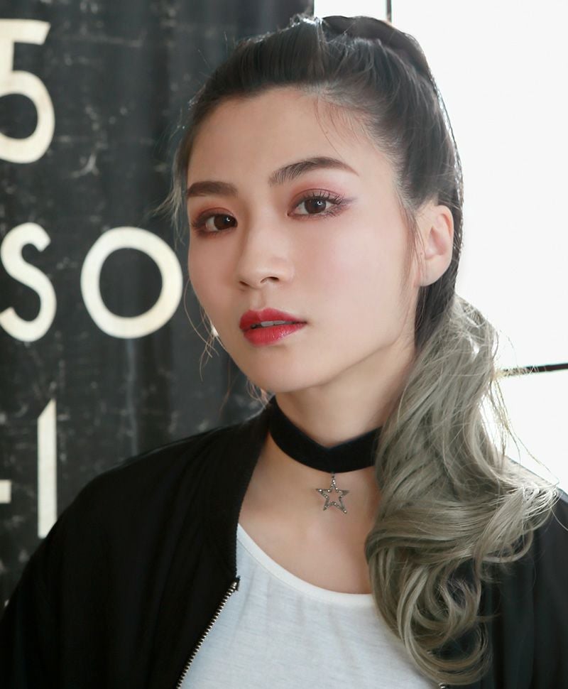 グラデーションテールウィッグ【グラデカールポニー】CTL-10-BK耐熱ブラック　CTOG オリーブグレー