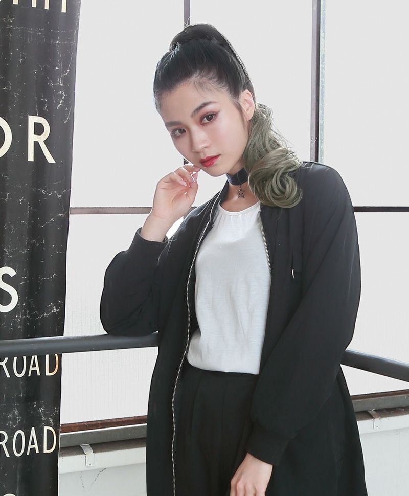 グラデーションテールウィッグ【グラデカールポニー】CTL-10-BK耐熱ブラック　CTOG オリーブグレー