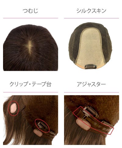 PRISILA BEAUTE総手植えオールウィッグ(人毛ミックス)【シフォンストレートミディ】 品番BA-104耐熱 つむじ シルクスキン クリップ・ウィッグ裏側ネット テープ台・アジャスター