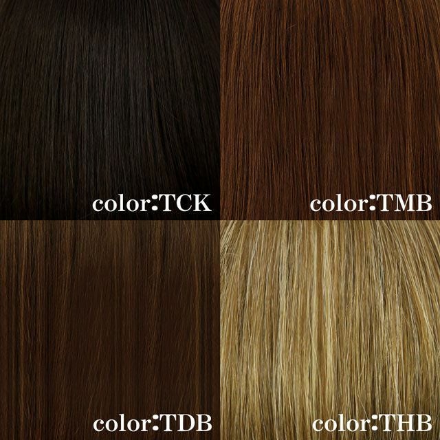 予約商品 オールウィッグ【シアーウェーブロング】 品番A-702耐熱 カラーチャート TCK：耐熱ショコラブラック TDB：耐熱ダークブラウン TMB：耐熱マロンブラウン THB:耐熱ハニーブロンズ