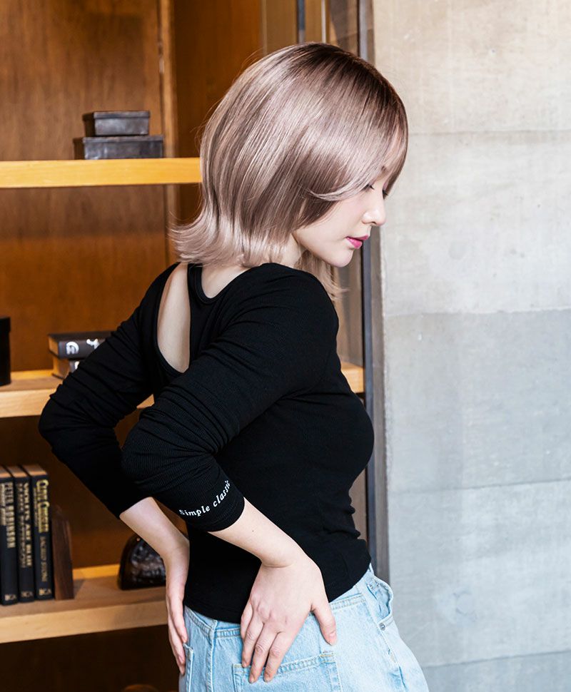 帽子ウィッグ（リラックス）【外ハネボブ】 品番BO-04耐熱 カラーTDMT 耐熱ダスティミルクティー3