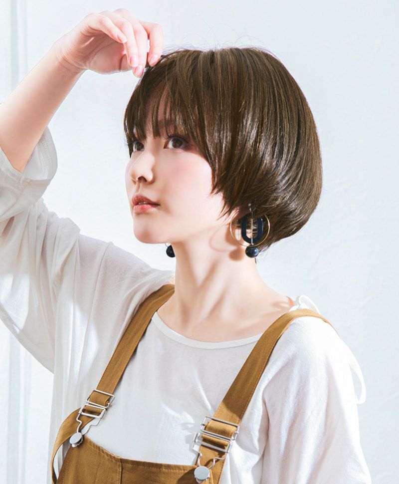 帽子ウィッグ（リラックス）【ラウンドマッシュ】 品番BO-05耐熱 カラーTDB 耐熱ダークブラウン