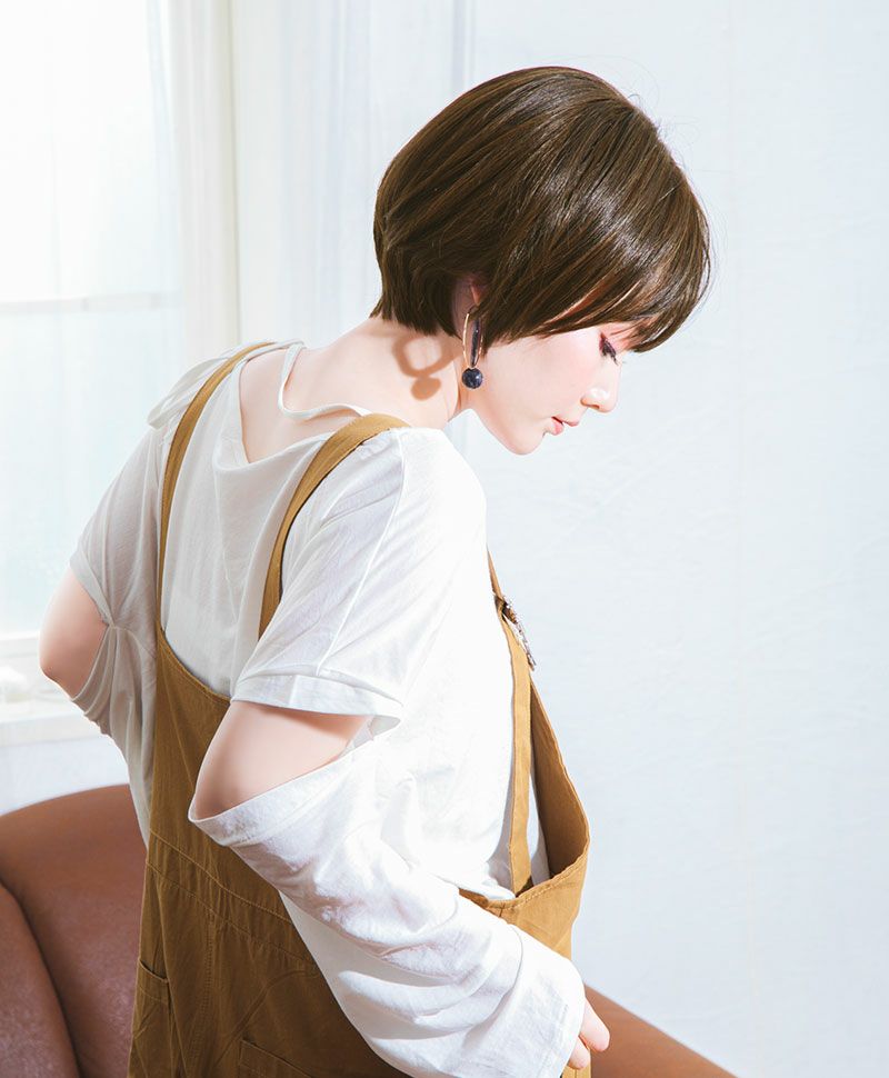 帽子ウィッグ（リラックス）【ラウンドマッシュ】 品番BO-05耐熱 カラーTDB 耐熱ダークブラウン