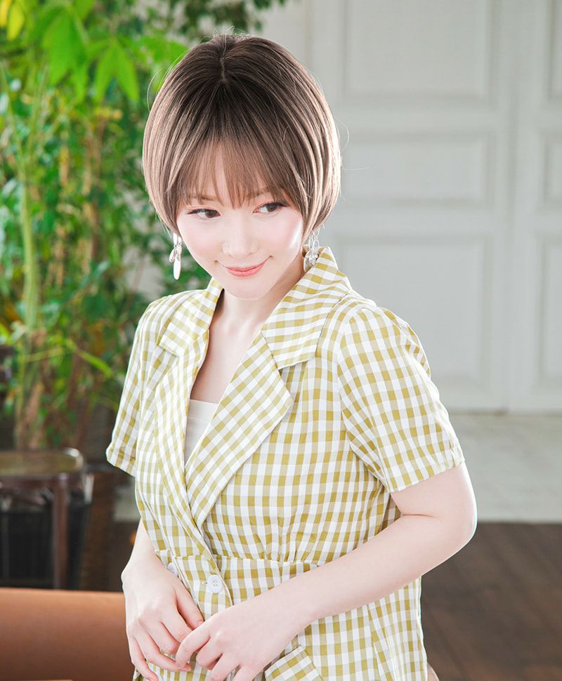 帽子ウィッグ（リラックス）【ラウンドマッシュ】 品番BO-05耐熱 カラーTDMT 耐熱ダスティミルクティー