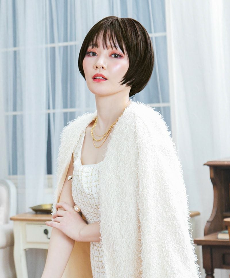 帽子ウィッグ（リラックス）【ラウンドマッシュ】 品番BO-05耐熱 カラーTCK 耐熱ショコラブラック