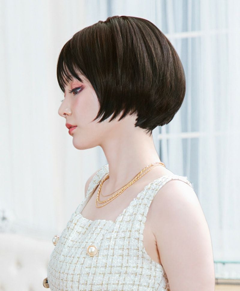 帽子ウィッグ（リラックス）【ラウンドマッシュ】 品番BO-05耐熱 カラーTCK 耐熱ショコラブラック