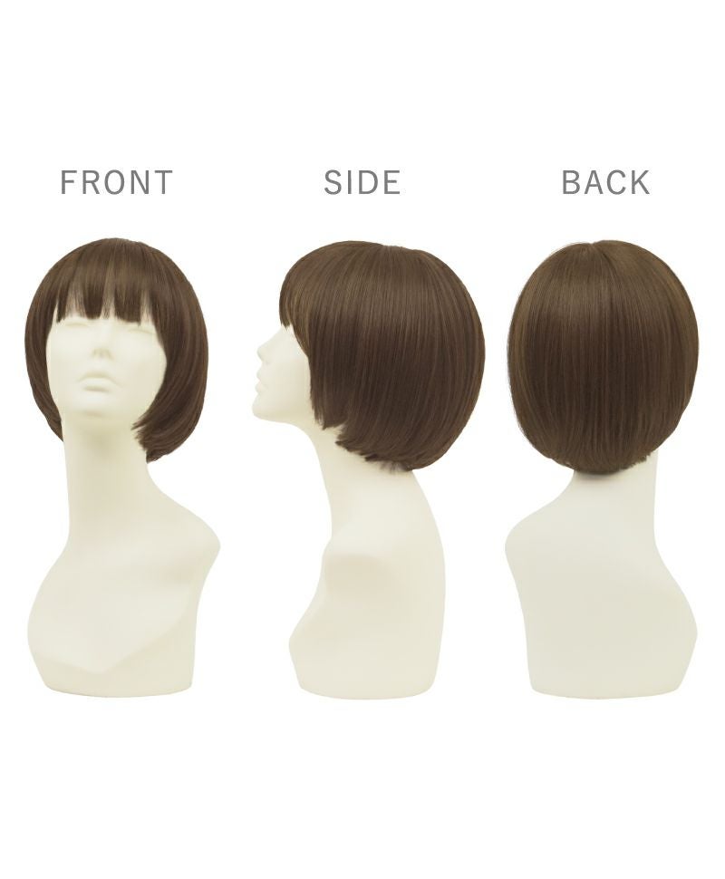 帽子ウィッグ（リラックス）【ラウンドマッシュ】 品番BO-05耐熱 マネキン着用前横後