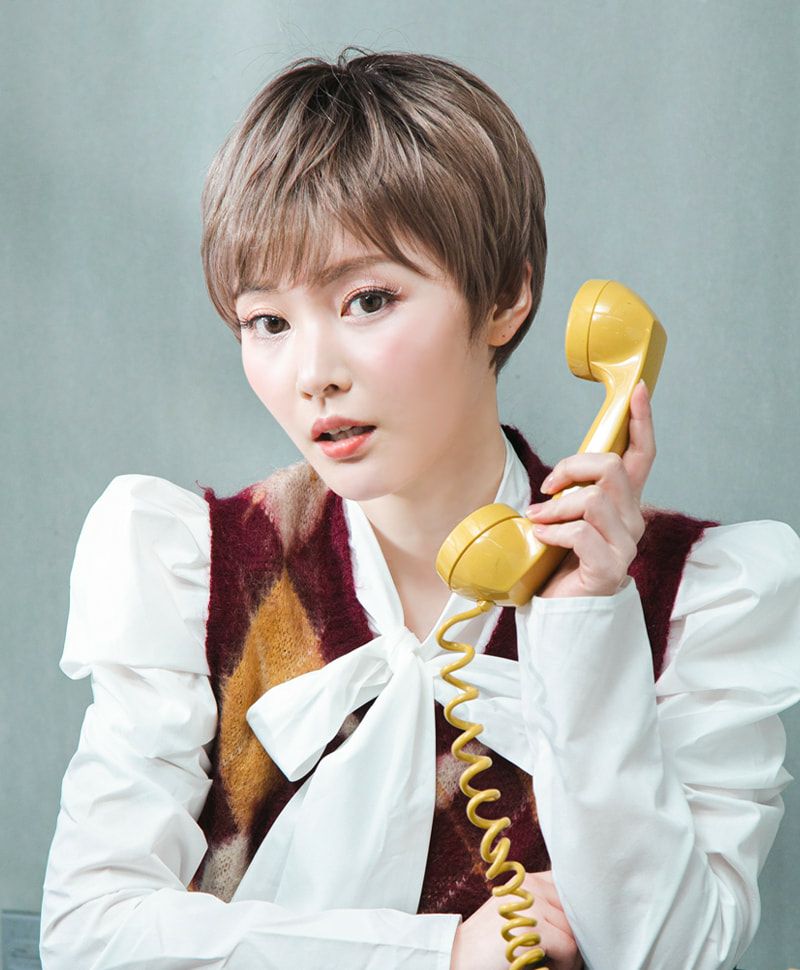 帽子ウィッグ（リラックス）【ベリーショート】品番BO-06耐熱 カラーTDMT 耐熱ダスティミルクティー