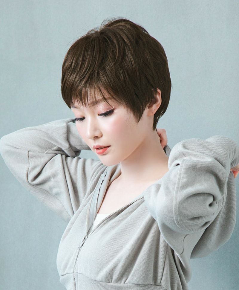 帽子ウィッグ（リラックス）【ベリーショート】品番BO-06耐熱 カラーTDB 耐熱ダークブラウン