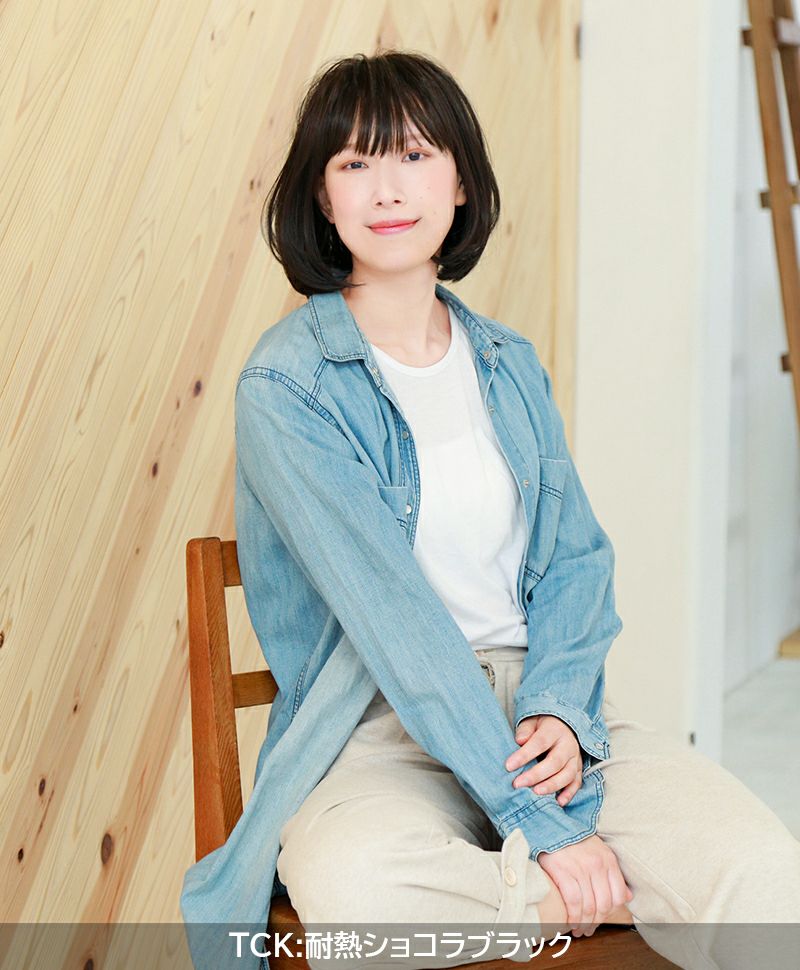 帽子ウィッグ（リラックス）【ボブ】BO-02耐熱 ミセス 着用イメージ11 カラーTCK：耐熱ショコラブラック