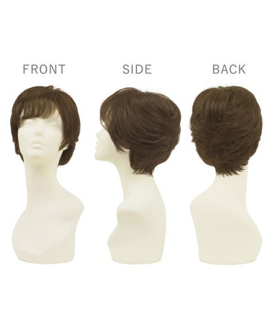 帽子ウィッグ（リラックス）【ミックスカールショート】BO-08　マネキン着用前横後