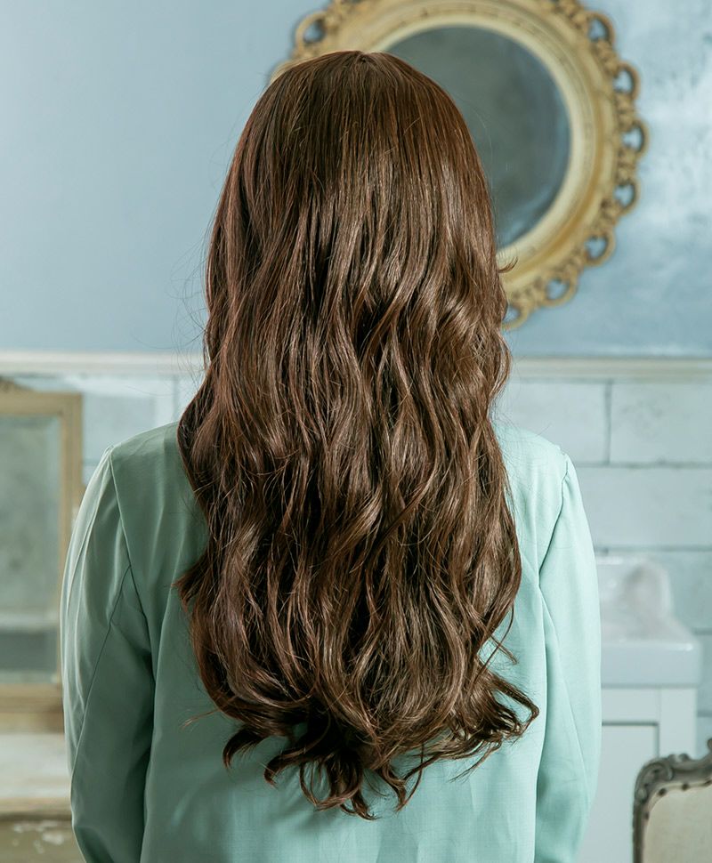 オールウィッグ(フルウィッグ)【 シマーリッチカールロング 】品番：A-715耐熱　着用イメージ13 カラー TDB:耐熱ダークブラウン