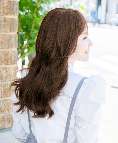 五分ウィッグ(人毛100％)【ロング】GB-11　モデル着用画像　ZBBA