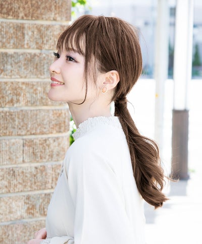 五分ウィッグ(人毛100％)【ロング】GB-11　モデル着用画像　ZBBA