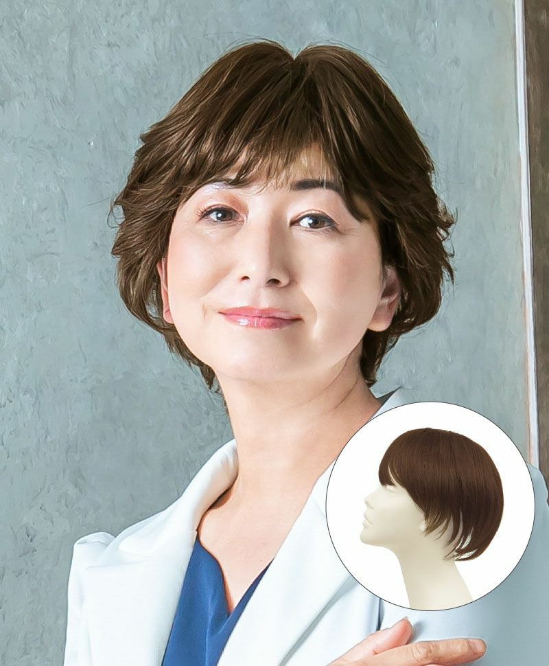 プリシラ人毛100％ 五分ウィッグ ショートヘアピース 人毛100％ ウィッグ 人毛100％五分ウィッグ ショート プリシラ