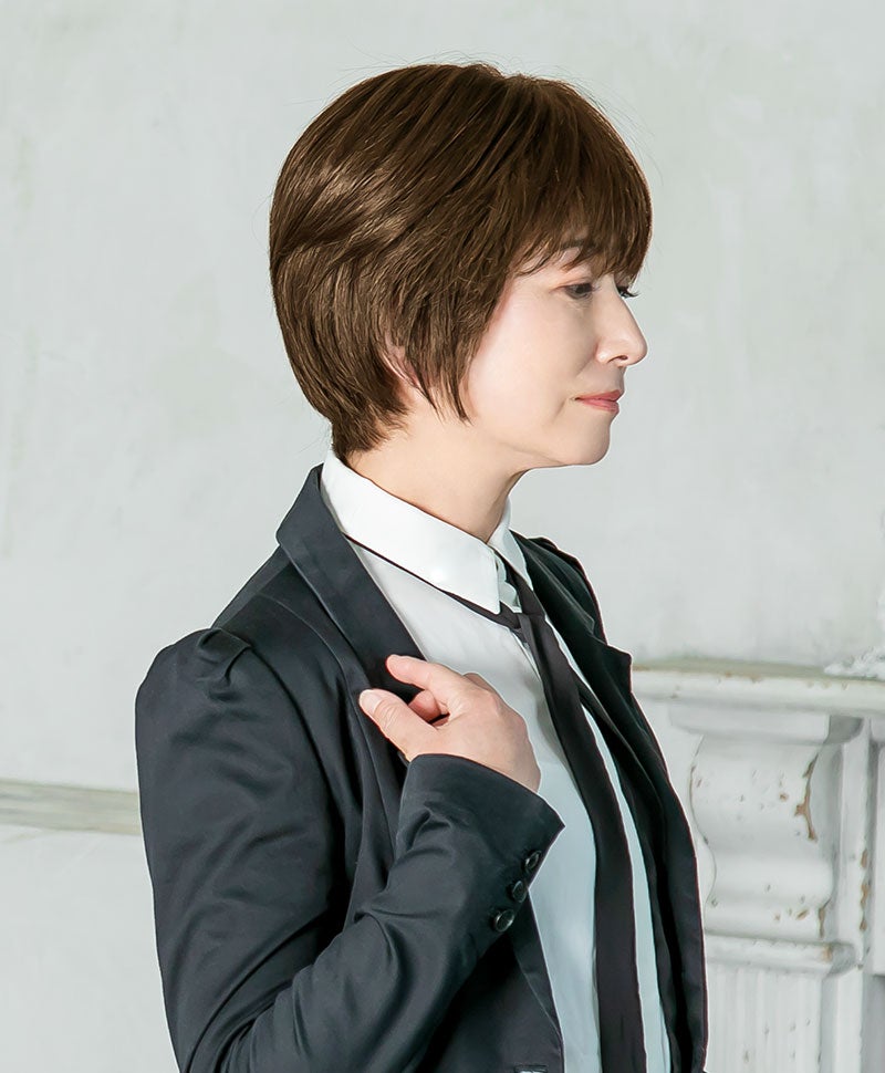 白髪隠しウィッグ(人毛100％)【ショート】ST-101　モデル着用画像　ZBBK