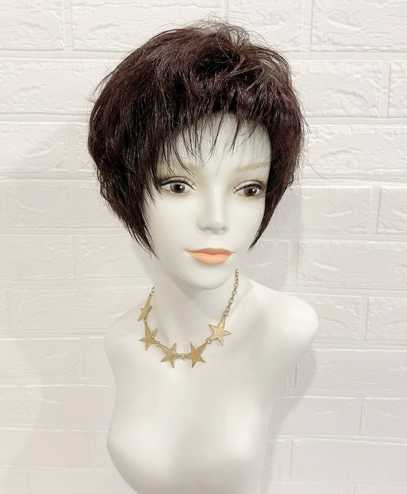オカン50 週末お値下げ❣️人毛フルウィッグ 30%OFF】【WEB限定一点もの】総手植えオールウィッグ(人毛ミックス