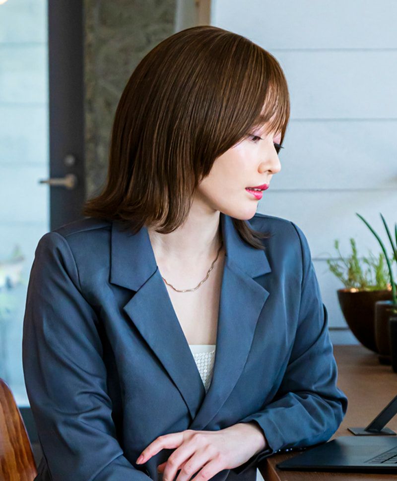 帽子ウィッグ（フィット）【外ハネボブ】 品番BO-13耐熱 カラーTDB 耐熱ダークブラウン