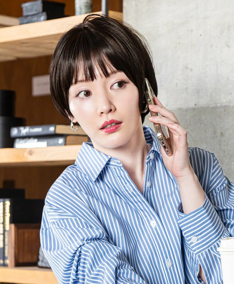 帽子ウィッグ（フィット）【ラウンドマッシュ】 品番BO-14耐熱 カラーTCK 耐熱ショコラブラック