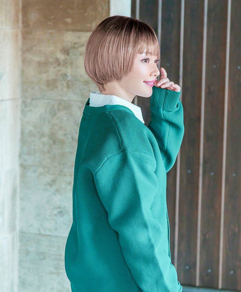 帽子ウィッグ（フィット）【ラウンドマッシュ】 品番BO-14耐熱 カラーTDMT 耐熱ダスティミルクティー