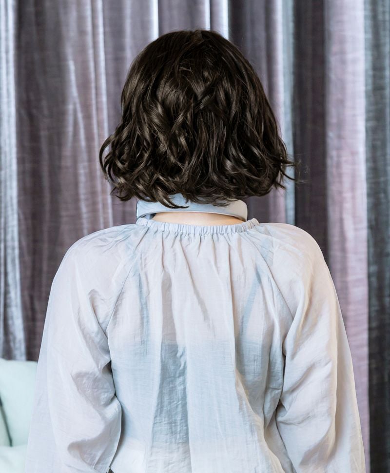 帽子ウィッグ（フィット）【波ウェーブボブ】 品番BO-15 耐熱 カラーTCK 耐熱ショコラブラック