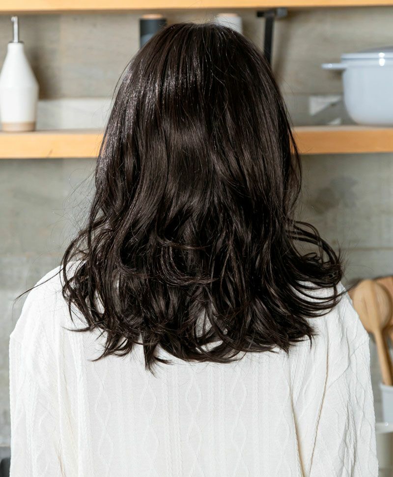 帽子ウィッグ（フィット）【デイジーウェーブミディ】 品番BO-16 耐熱 カラー TCK:耐熱ショコラブラック 4