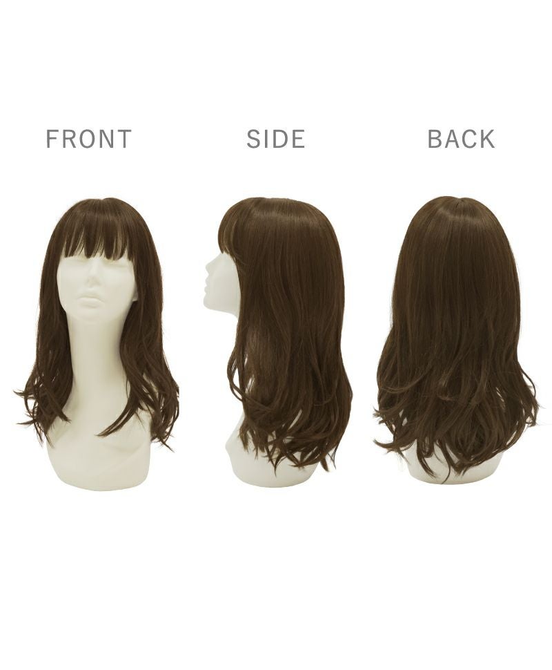 帽子ウィッグ（フィット）【デイジーウェーブミディ】 品番BO-16 耐熱 マネキン着用