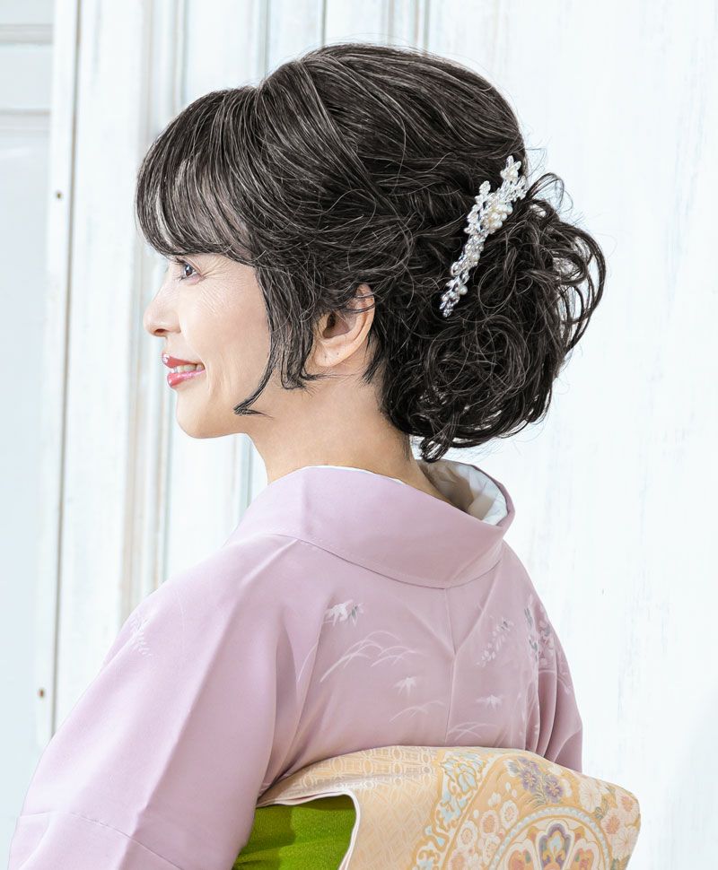 【公式サイト限定】和装クリップ【シンプルワンカール】CP-03 耐熱 カラー TBGH:耐熱ブラックグレイヘア