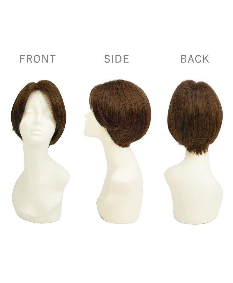 【公式サイト限定】PRISILA Limi手植えオールウィッグ(人毛ミックス)【ルナショート】LA-001(S・Mサイズあり) マネキン着用　前後横