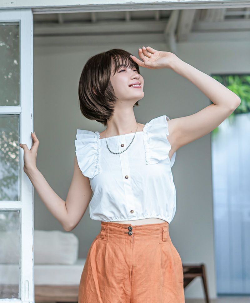 【公式サイト限定】PRISILA Limi手植えオールウィッグ(人毛ミックス)【アプリコットショート】LA-002(S・Mサイズあり) モデル着用イメージ カラーZNC:人毛ミックスナチュラルカラー