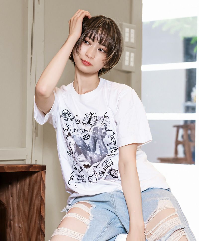 【公式サイト限定】PRISILA Limi手植えオールウィッグ(人毛ミックス)【アプリコットショート】LA-002(S・Mサイズあり) モデル着用イメージ カラーZHM:人毛ミックスハイメッシュ