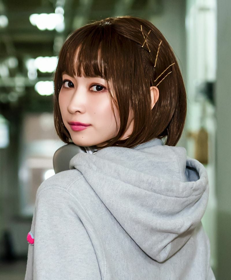 【公式サイト限定】PRISILA Limi手植えオールウィッグ(人毛ミックス)【シェリーボブ】LA-003(S・Mサイズあり) モデル着用イメージ カラーZMB:人毛ミックスマロンブラウン