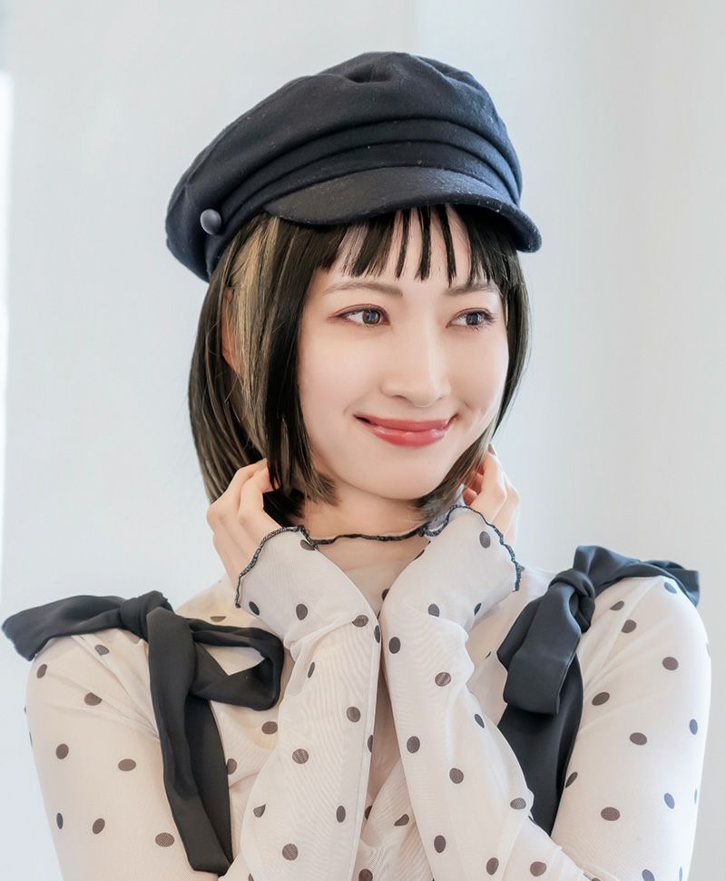 【公式サイト限定】PRISILA Limi手植えオールウィッグ(人毛ミックス)【シェリーボブ】LA-003(S・Mサイズあり) モデル着用イメージ カラーZIGD:人毛ミックスインナーゴールド