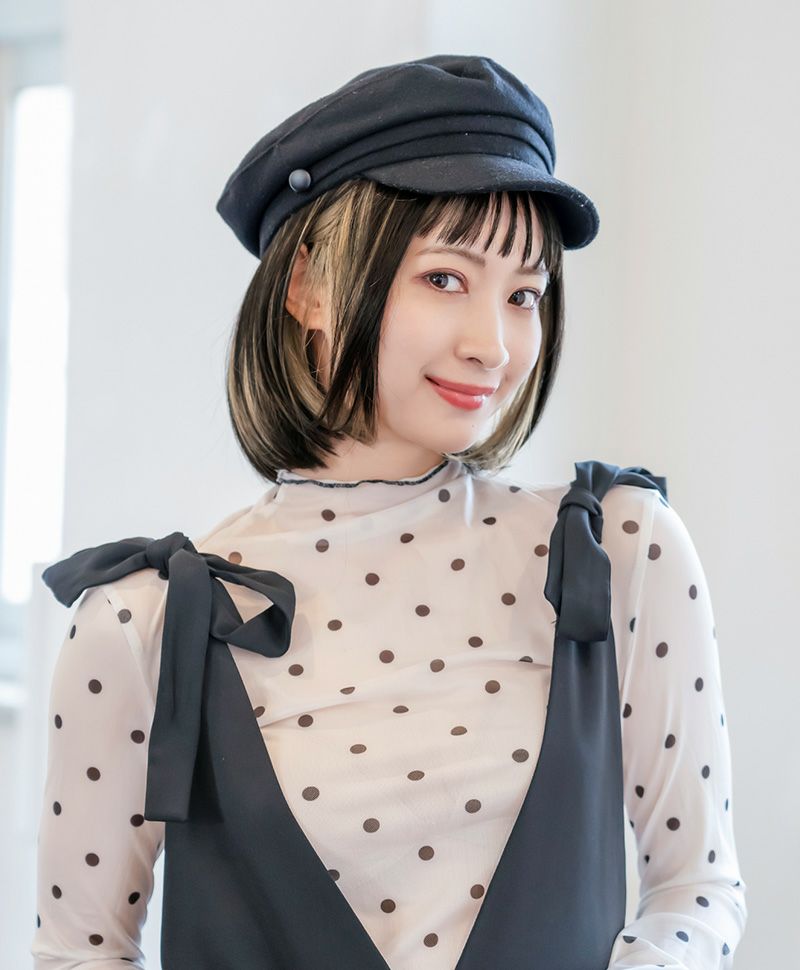 【公式サイト限定】PRISILA Limi手植えオールウィッグ(人毛ミックス)【シェリーボブ】LA-003(S・Mサイズあり) モデル着用イメージ カラーZIGD:人毛ミックスインナーゴールド